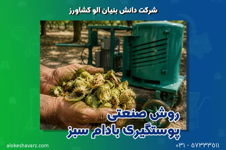 روش صنعتی پوستگیری بادام سبز
